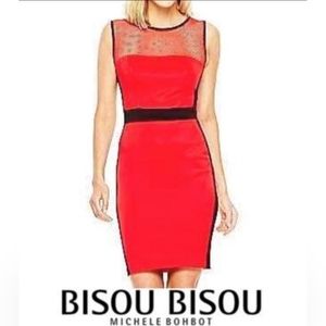 Red and Black Bisou Bisou Color Block Dress